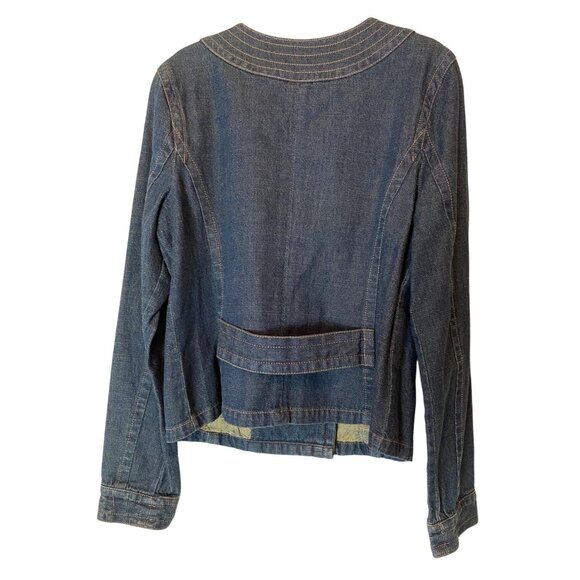 Sonoma Life+Style Denim Jean Jacket Button-Up Floral Lining Long Sleeve Medium - Picture 2 of 12